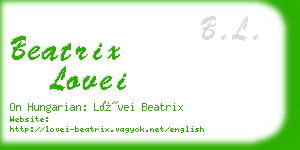 beatrix lovei business card